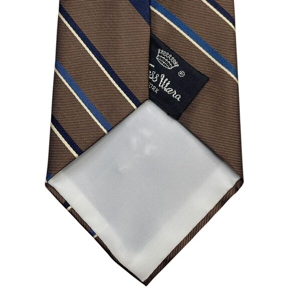 VINTAGE WOOLF BROTHERS COUNTESS MARA TIE Blue Brown and Red, PREOWNED - Picture 4 of 7